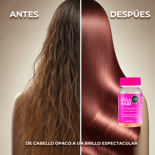 Rosa Hair Gomitas: fortalece y nutre tu pelo, piel y uñas