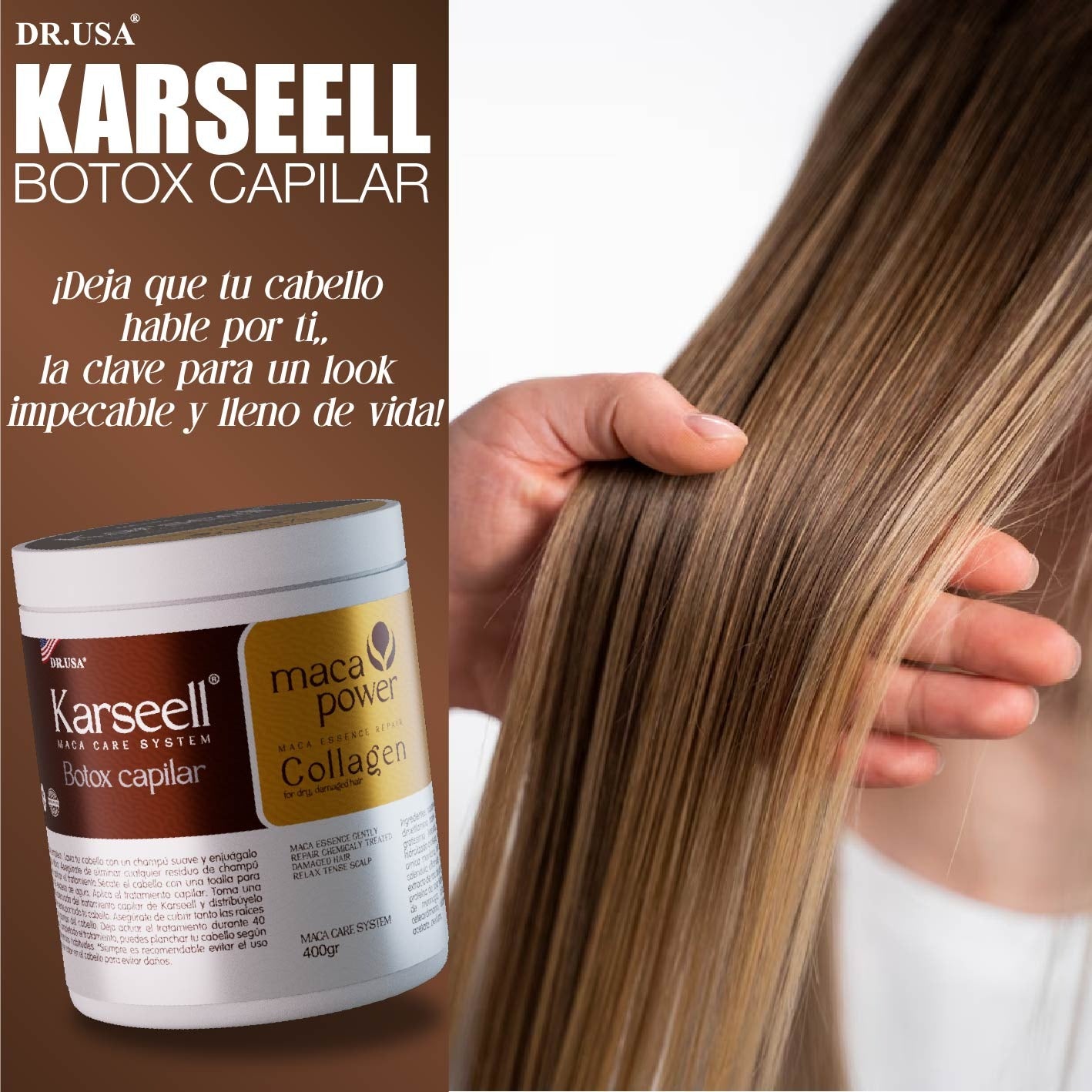 Karseell Botox Capilar - Hidratación y brillo  al instante para ti - 500 ml